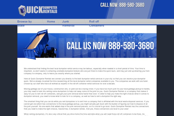 quickdumpsterrentals.com site used Qdr