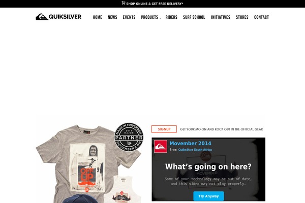 quiksilver.co.za site used Akal