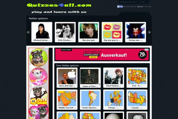 quizzes4all.com site used Gameclub-theme