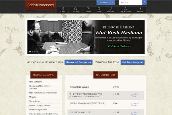 rabbikirzner.org site used Rabbi