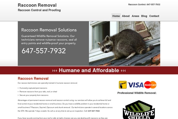 raccooncontrol.ca site used Pctotheme