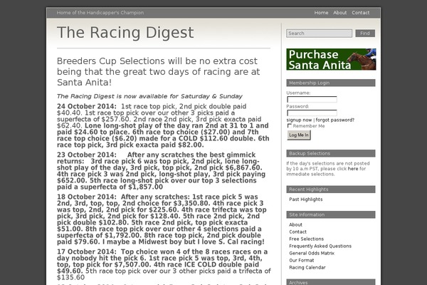 racingdigest.com site used Grey-matter-old