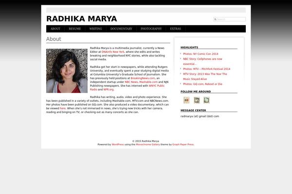 radhikamarya.com site used Monochrome_gallery