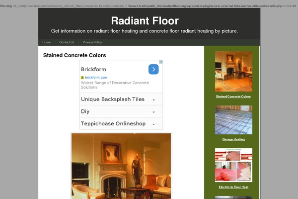 radiantfloor.org site used Menuolivesidebar