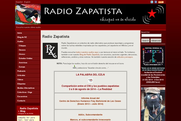 radiozapatista.org site used Radio-zapatista