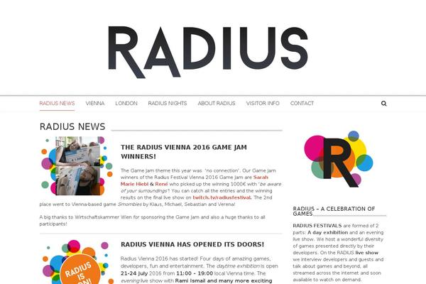 radiusfestival.com site used AccessPress Mag
