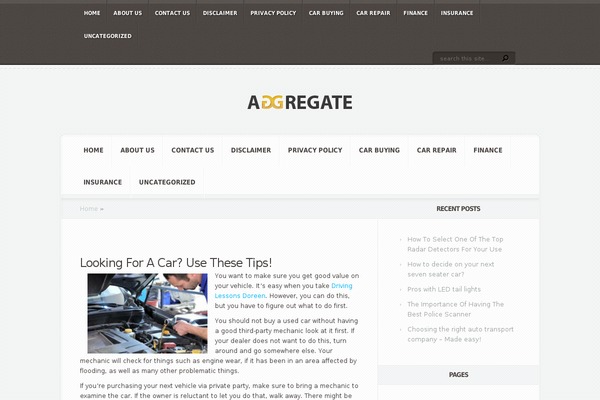 Aggregate theme site design template sample