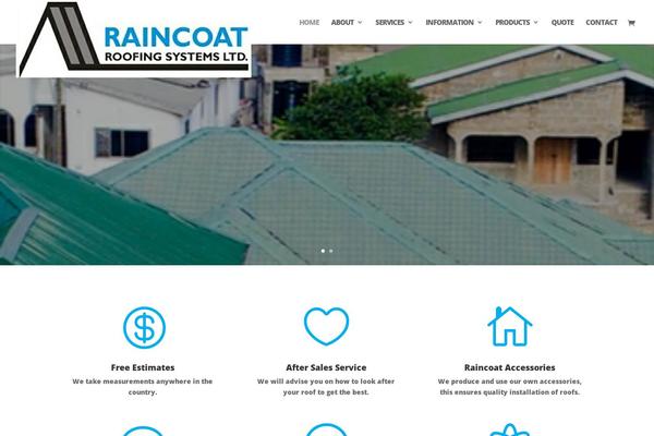 raincoatroofingsystems.com site used Divi