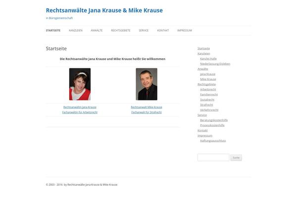 Twenty Twelve theme site design template sample