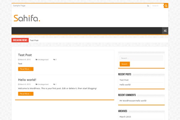 Sahifa theme theme site design template sample