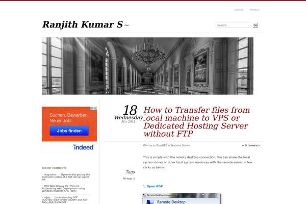 ranjithk.com site used Chateau v2.0