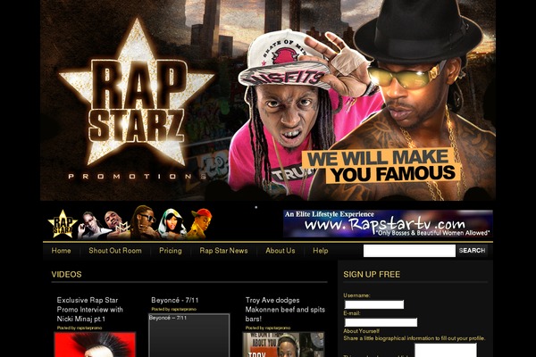 rapstarpromo.com site used WpTube 4