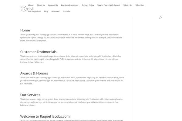 Divi theme site design template sample