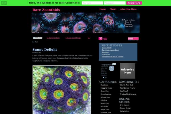 rarezoanthids.com site used Spotlight-blog