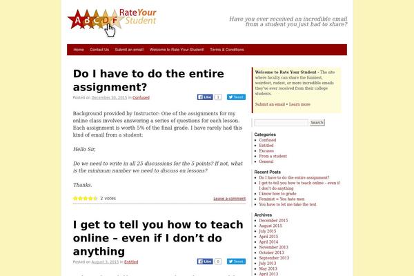 rateyourstudent.com site used Incredible