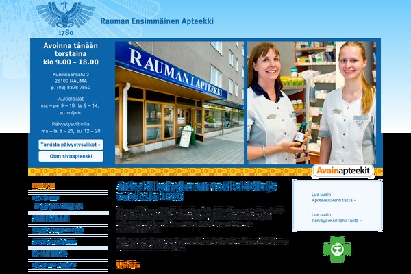 raumanapteekki.fi site used Rauman-ensimmainen-apteekki