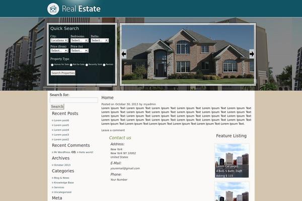 RealEstate theme site design template sample