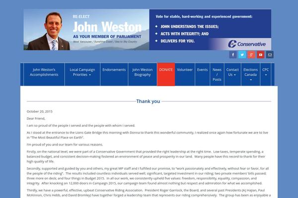 re-electjohnweston.ca site used Charity