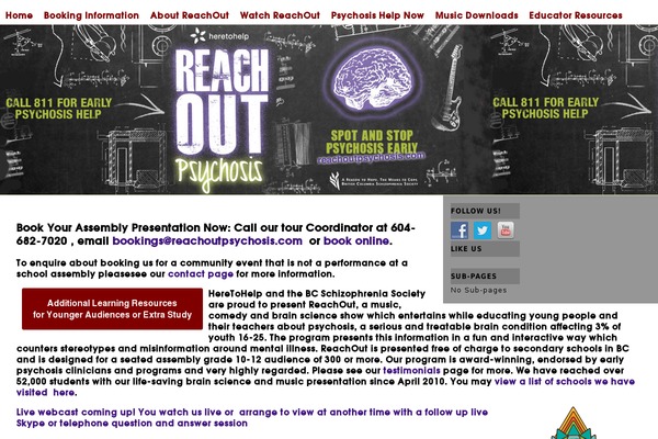 reachoutpsychosis.com site used Twenty Thirteen