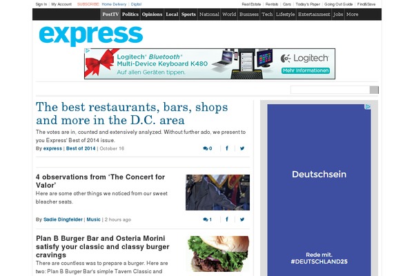 Express theme site design template sample