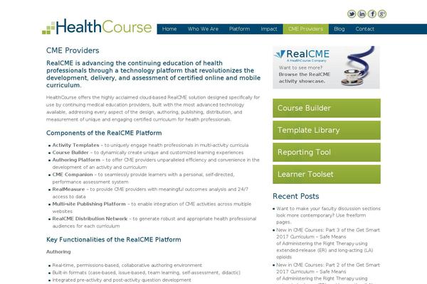 realcme.com site used Healthcourse