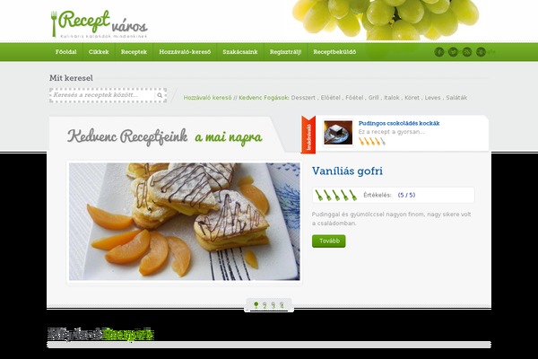 receptvaros.hu site used Food Recipes