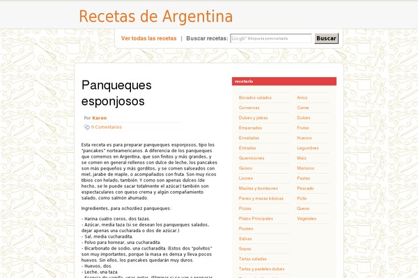 recetasdeargentina.com.ar site used Recetas