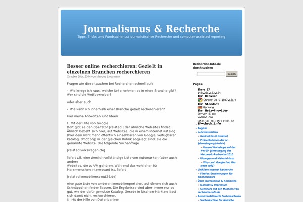 recherche-info.de site used Kubrickfsb