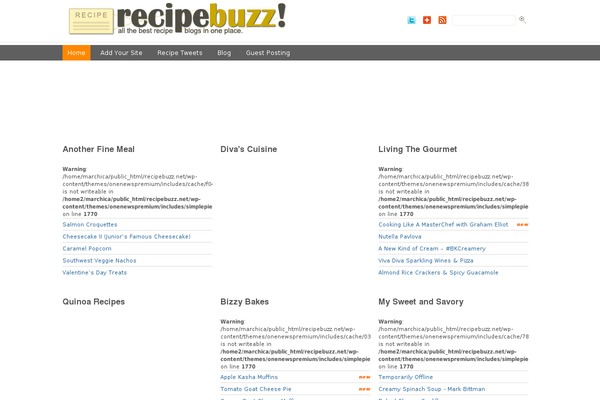 recipebuzz.net site used Onenews Premium