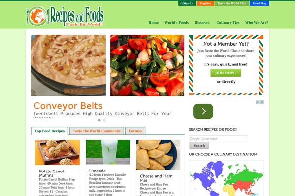 recipesandfoods.com site used Food-theme