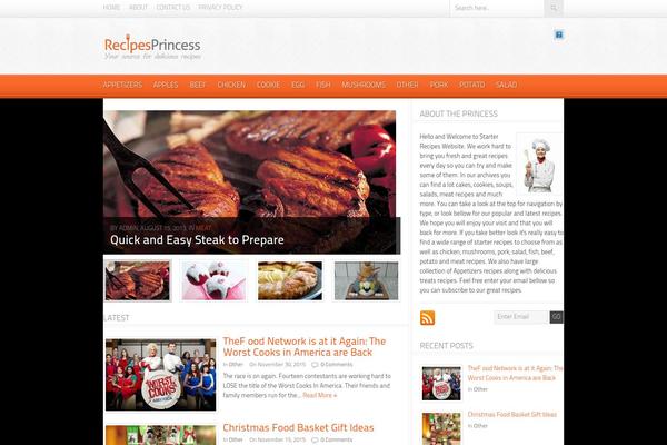 recipesprincess.com site used Foodpress