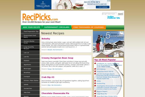 recipicks.com site used Recipicks