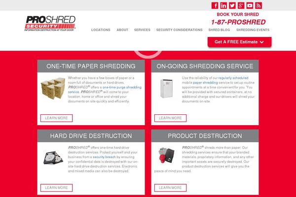 recordshred.com site used Proshredwptheme