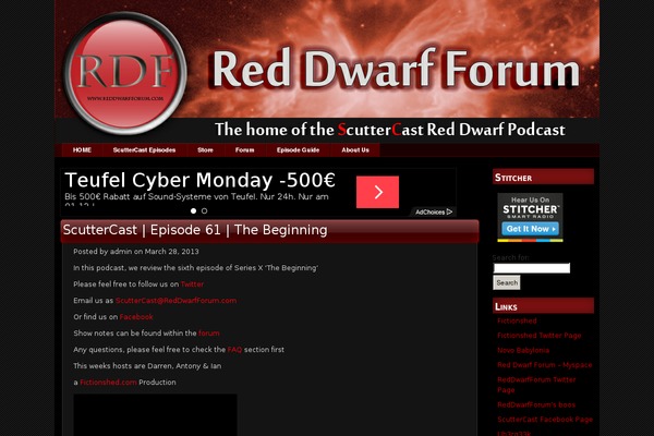 reddwarfforum.com site used Sacred-heart