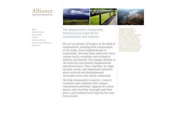 regenerationalliance.com site used Alliance