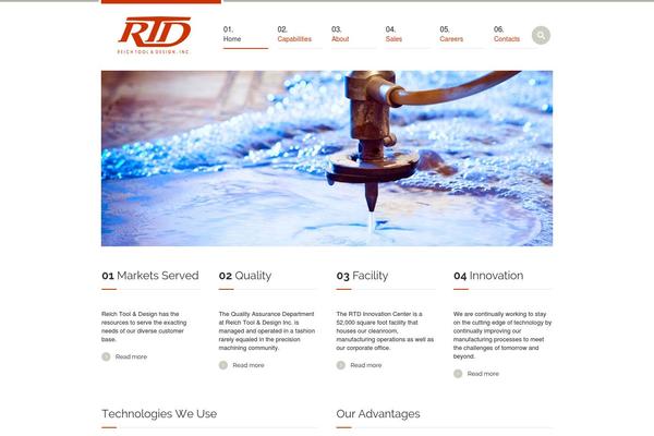 Industrial theme site design template sample