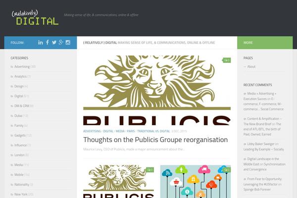 relativelydigital.com site used Hueman