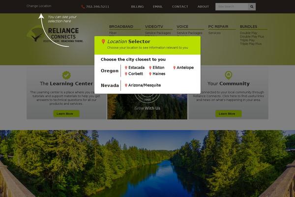 Reliance website example screenshot