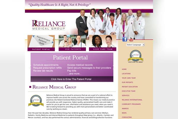 Reliance theme site design template sample