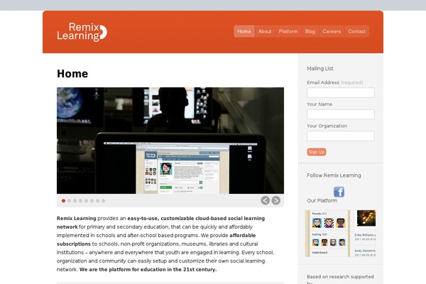 remixlearning.com site used Warm