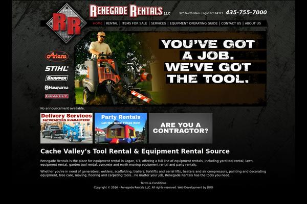 Renegade theme site design template sample