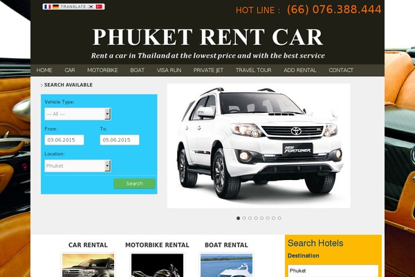 rentcarphuket.com site used Car-hire