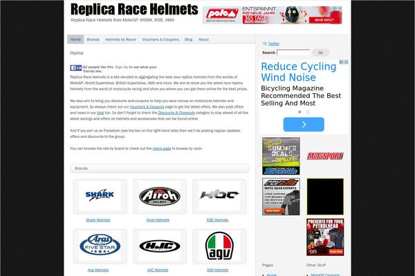 replicaracehelmets.com site used Chris-ryan-theme-v-2-0