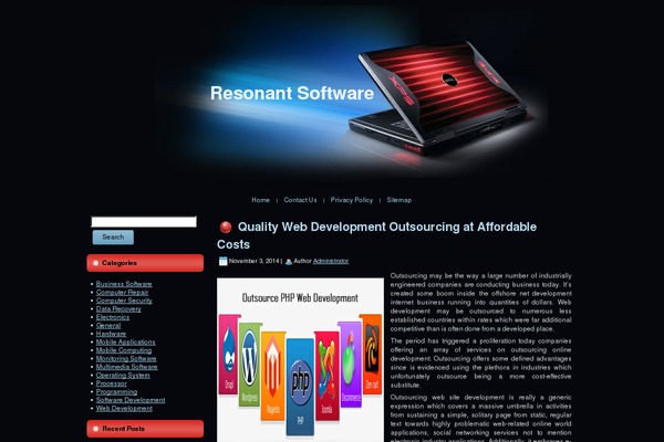 resonantsoftware.com site used Lptop_wordpress_theme