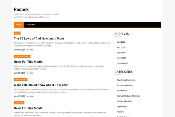 WordPress website example screenshot