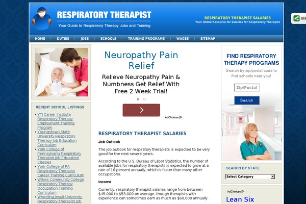 respiratorytherapistsalaries.net site used Respiratorytherapy