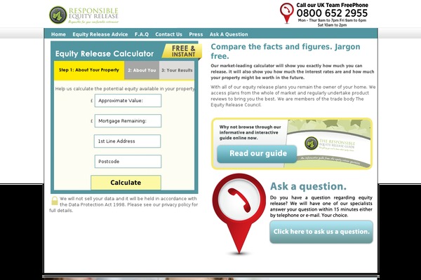 responsibleequityrelease.co.uk site used Responsibleequityrelease