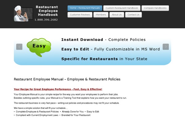 restaurantemployeehandbook.net site used Business Pro 4