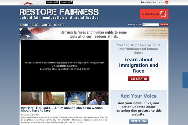 restorefairness.org site used Fairness