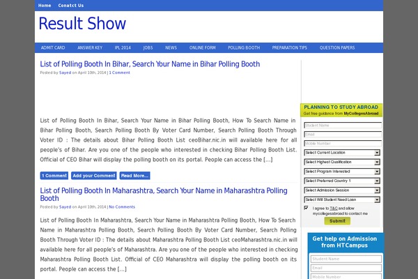 resultshow.in site used Techmaish1.3